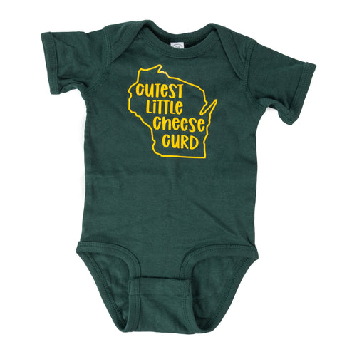 "Cutest Little Cheese Curd" Onesie - Green