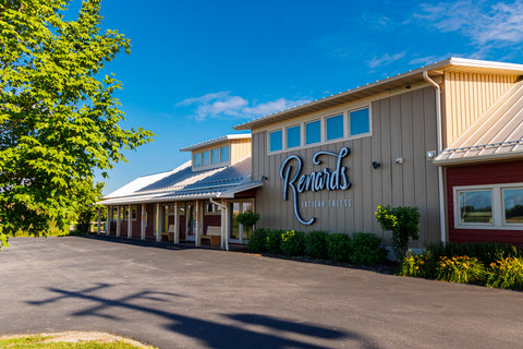 Exterior of Renard's Cheese building in summer