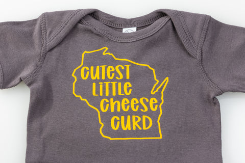 "Cutest Little Cheese Curd" Onesie - Green