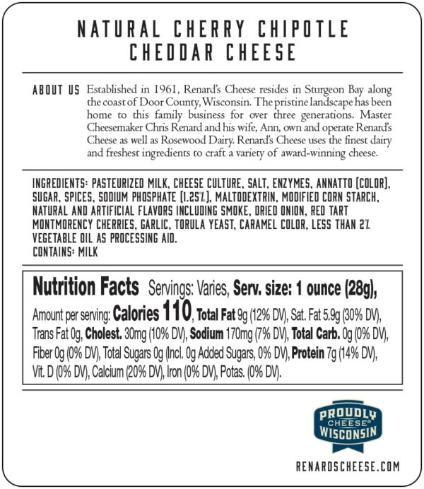 Cherry Chipotle Cheddar back label