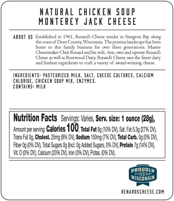 Chicken Soup Monterey Jack back label