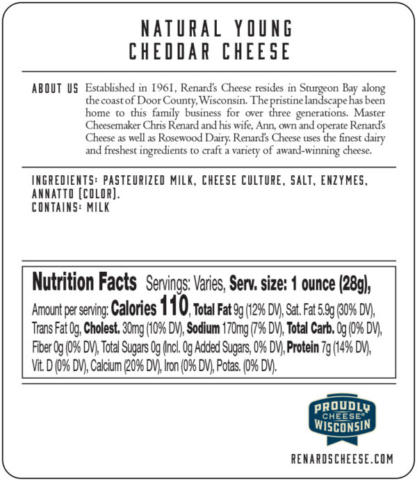 Young Cheddar back label