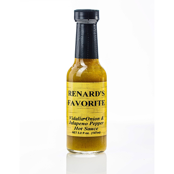 Vidalia Onion & Jalapeno Pepper Hot Sauce - Renard's Favorite Bottle