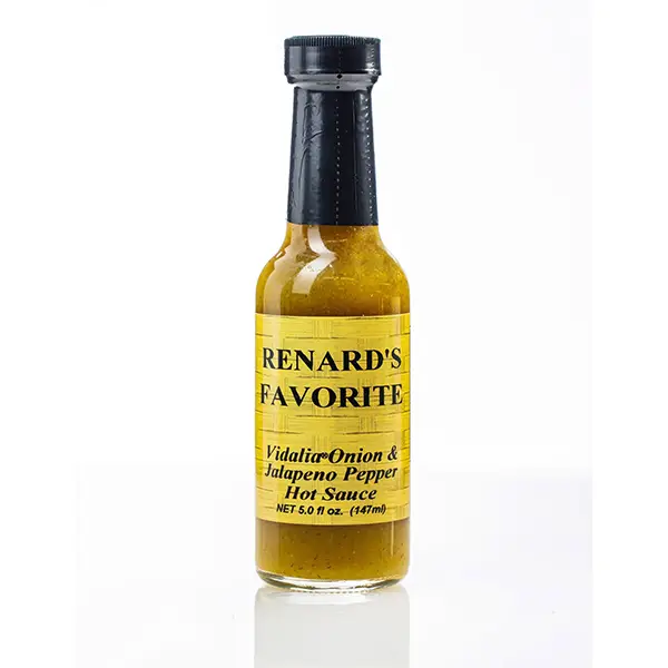 Vidalia Onion & Jalapeno Pepper Hot Sauce - Renard's Favorite Bottle
