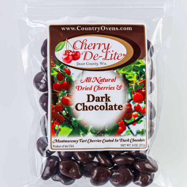Cherry De-Lite Dark Chocolate Covered Dried Cherries 8oz-0