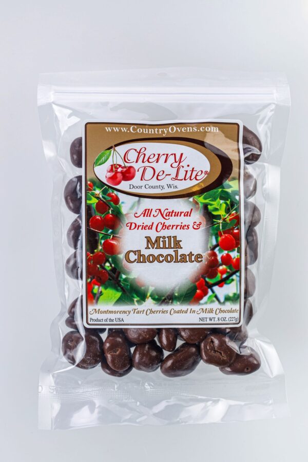 Cherry De-Lite Milk Chocolate Covered Dried Cherries 8oz-0